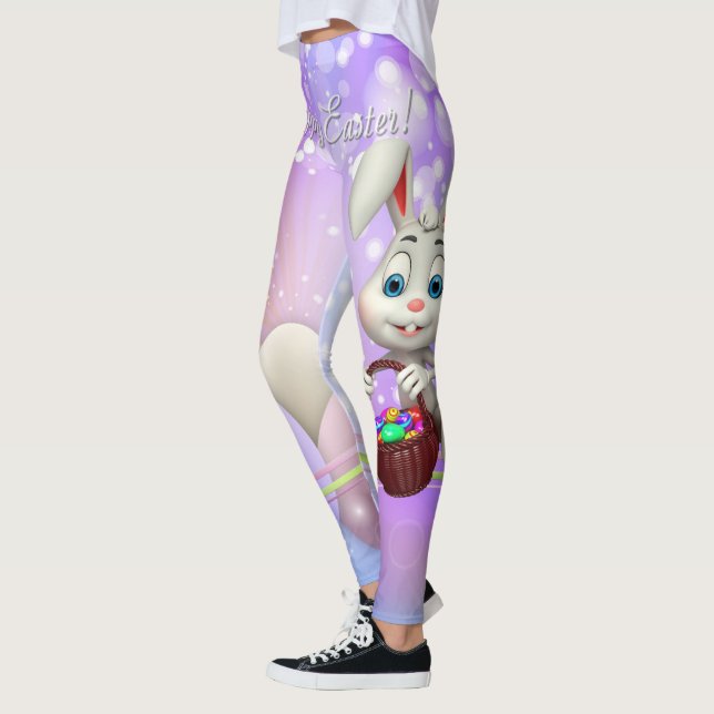 Leggings Le panier heureux de lapin de Pâques Eggs des (Gauche)
