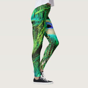 Leggings Le paon à plumes