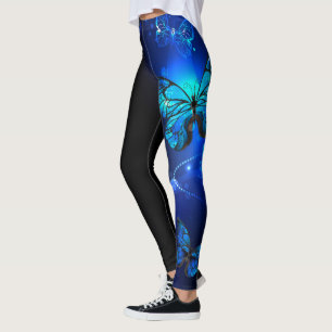 Leggings Le papillon morpho dans l'Arrière - plan sombre