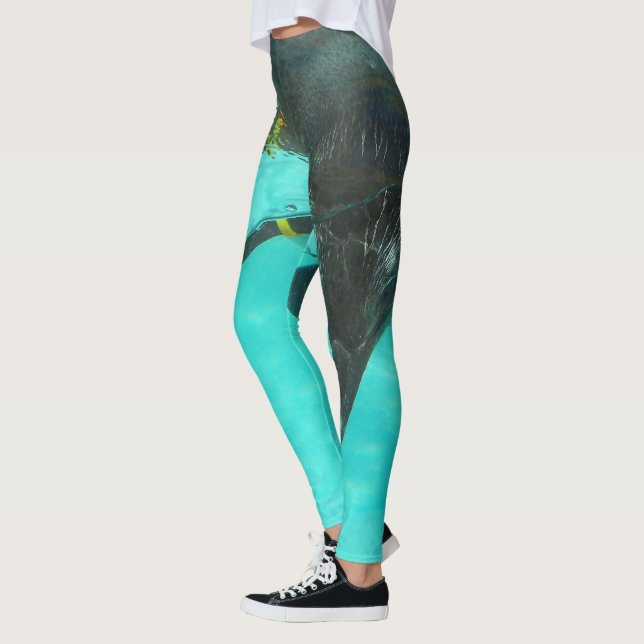 Leggings Le Penguin plonge dans l'eau bleue (Gauche)