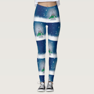 Leggings Le personnage de bonhomme de neige de Noël adorabl