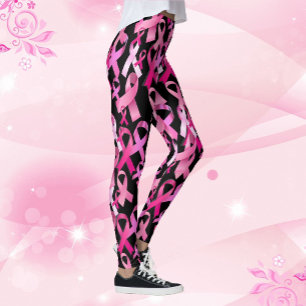 Leggings Le Ruban rose Le cancer du sein Survivant Noir