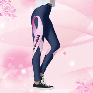 Leggings Le ruban rose personnalise 2 survivants du cancer 