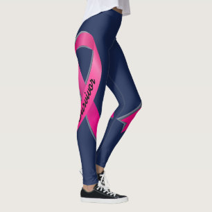 Leggings Le ruban rose personnalise 2 survivants du cancer 
