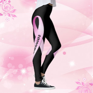 Leggings Le ruban rose personnalise le survivant du cancer 