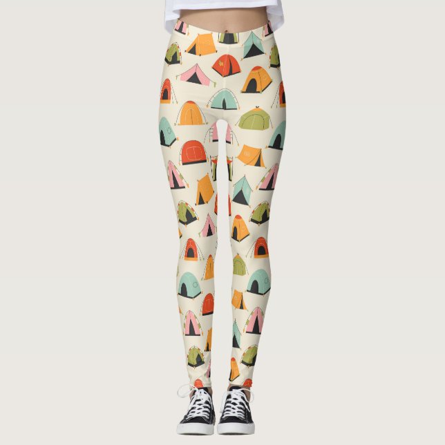 Leggings Le thème de Noël du camping pour Camper (Devant)