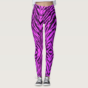 Leggings Le tigre pourpre au néon barre le poster de anima