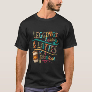 Leggings Leaves And Lattes Please Vintage Pumpkin T-Shirt