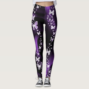 Leggings Légendes à billes de papillon pourpre