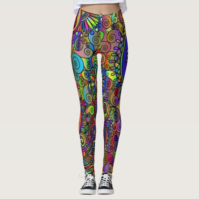 Leggings Légendes à la mode en psychédélique (Devant)
