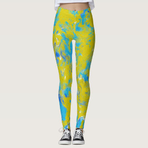 Leggings Légendes à perles jaunes, bleues et blanches