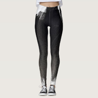Leggings Légendes Abstraites en noir et blanc