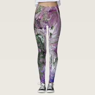 Leggings Légendes Abstraites pourpres funky