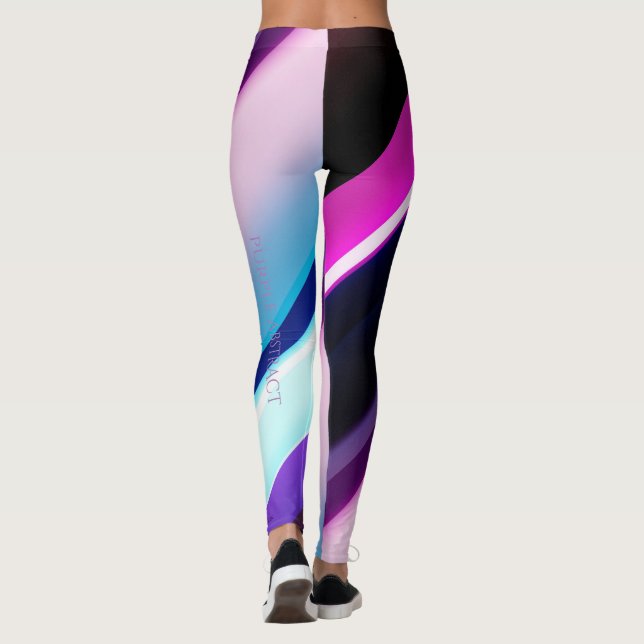 Leggings Légendes Abstraites tout-sur-impression violettes (Dos)