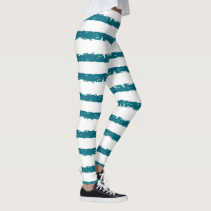 Leggings Légendes Abstraites turquoises et blanches