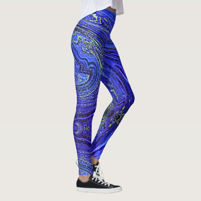 Leggings Légendes Abstraites Vert Bleu (Droite)