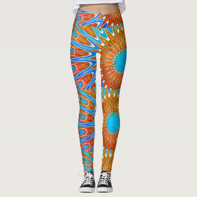 Leggings Légendes bleues tout-sur-impression (Devant)