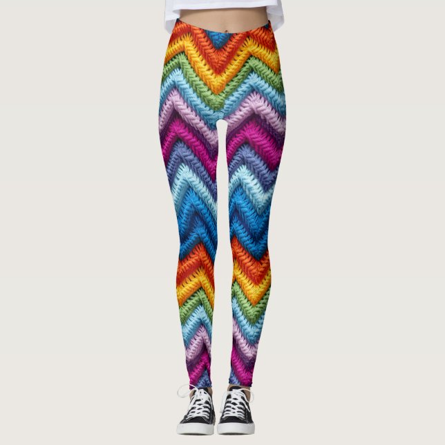 Leggings Légendes colorées en zigzag (Devant)