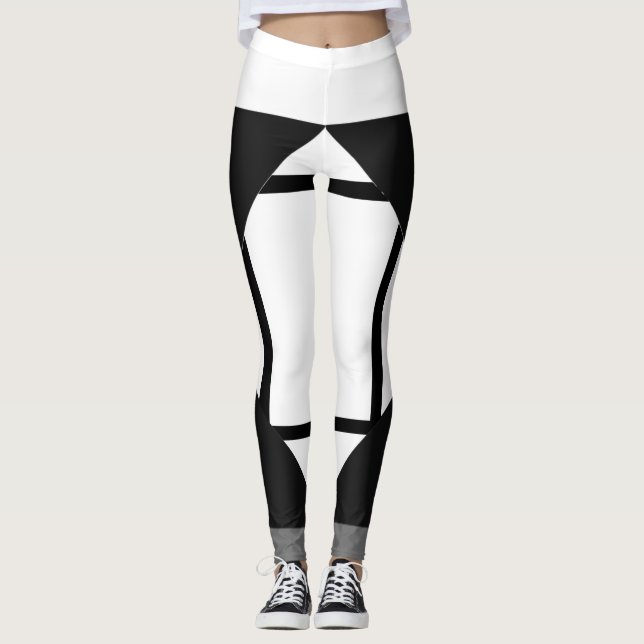 Leggings Légendes Composition I Lozengs avec 4 lignes Noir (Devant)