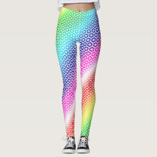 Leggings Légendes - Couleurs arc-en-ciel en graphisme blan