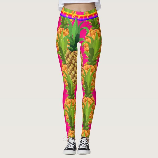 Leggings Légendes d'amour rose doux Abstraites (Devant)