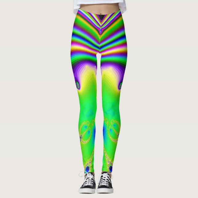 Leggings Légendes dans un style arc-en-ciel amusant (Devant)