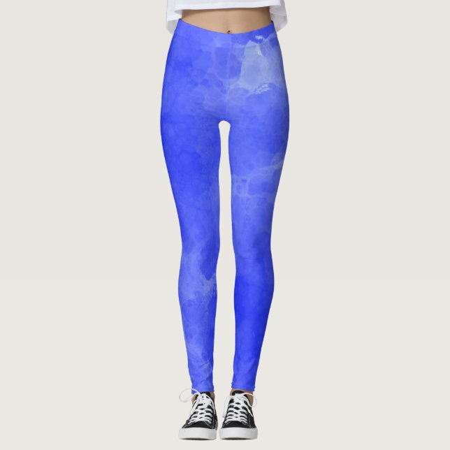 Leggings Légendes d'aquarelle bleue (Devant)