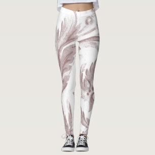 Leggings Légendes d'art beige et Rose