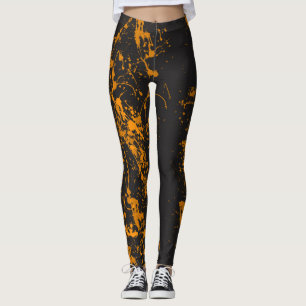 Leggings Légendes de brosse à peinture orange