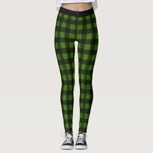 Leggings Légendes de Buffalo Plaid de Black and Green Check