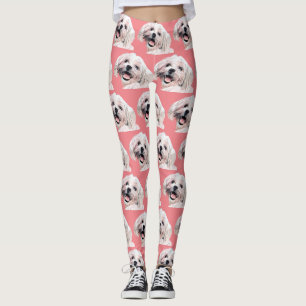 Leggings Légendes de chien maltais peint mignonne