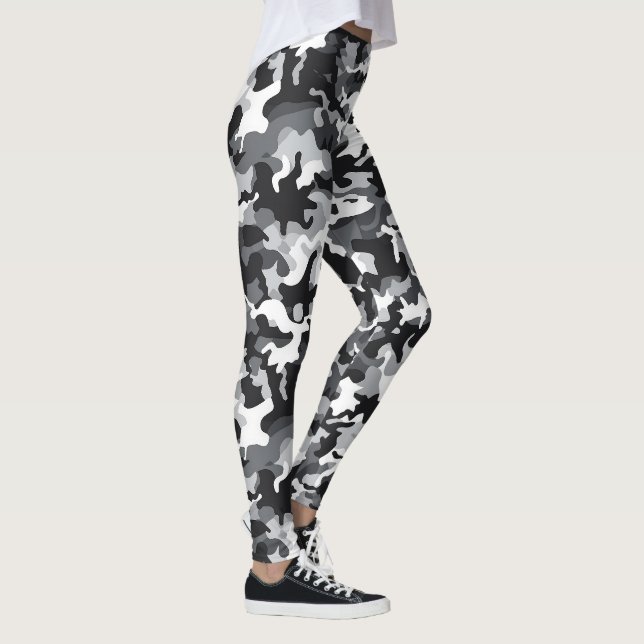 Leggings Légendes de conception Camo noir et blanc (Droite)
