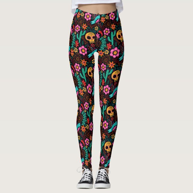 Leggings Légendes de crânes de sucre (Devant)