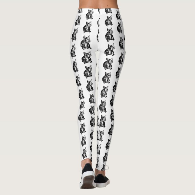 Leggings Légendes de dessin de Bulldog français (Dos)