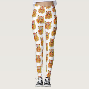 Leggings Légendes de dessin de la face de tigre