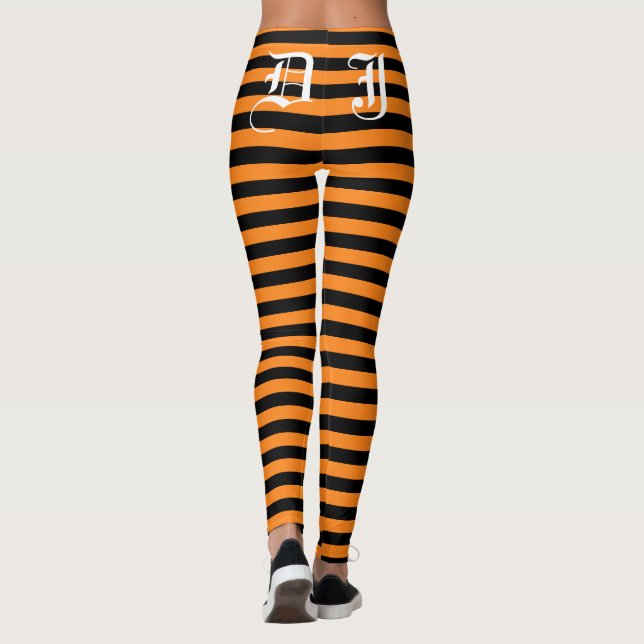 Leggings Légendes de fête d'Halloween en noir et orange per (Dos)