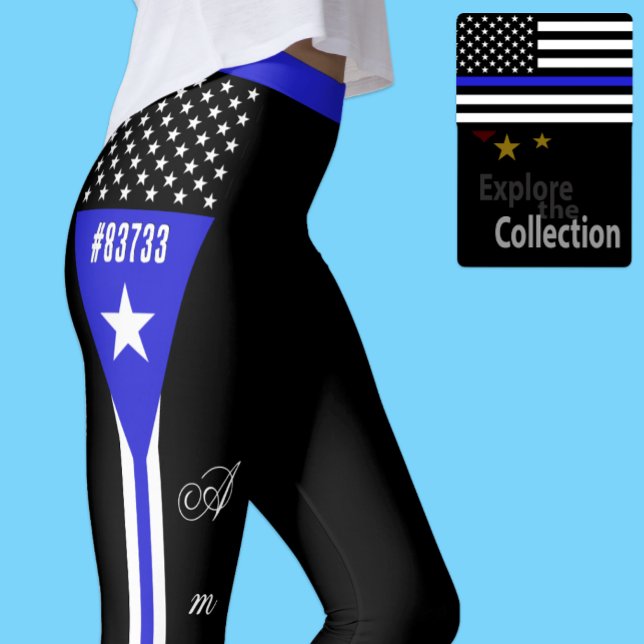 Leggings Légendes de la Ligne Bleue Mince, personnalisées,  (Créateur téléchargé)