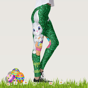Leggings Légendes de la Parties scintillant Green Faux de