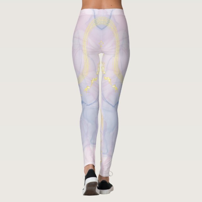 Leggings Légendes de lavage à l'aquarelle personnalisées (Dos)