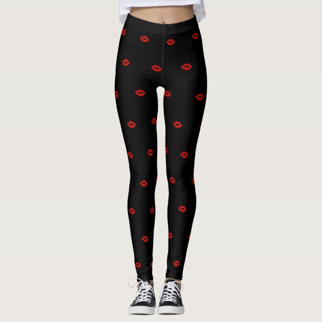 Leggings Légendes de lèvres rouges (Devant)
