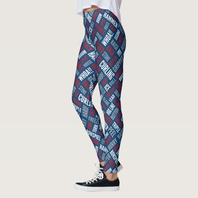 Leggings Légendes de Lingo de curling - Rouge, Blanc et Ble (Gauche)