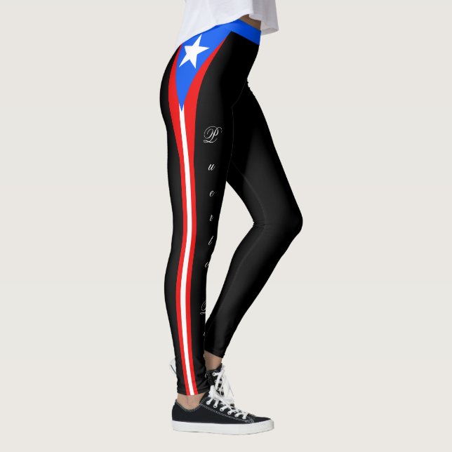 Leggings Légendes de mode Porto Rico noir, Drapeau /sports (Droite)