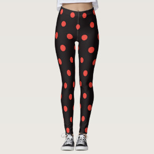 Leggings Légendes de Motif Cool noir et rouge Polka