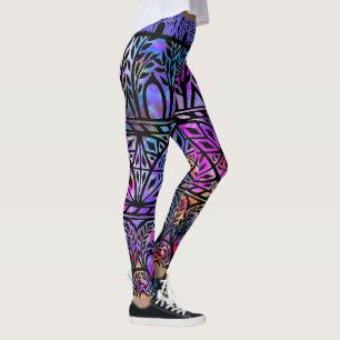 Leggings Légendes de Motif en verre tendu de Boho Blues Vi