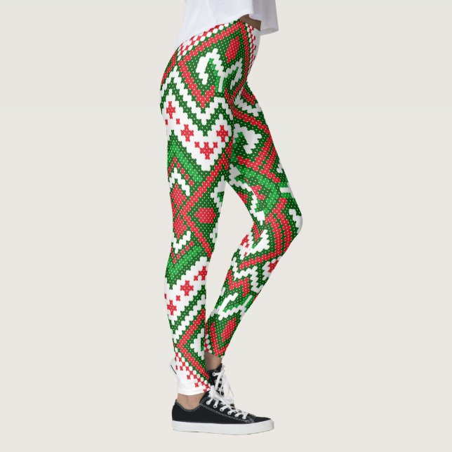 Leggings Légendes de Noël de motif moche (Droite)