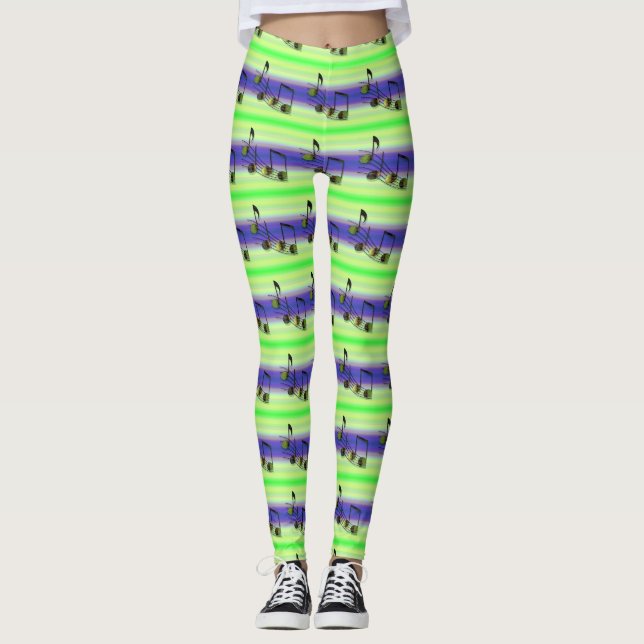 Leggings Légendes de notes de dubstep (Devant)