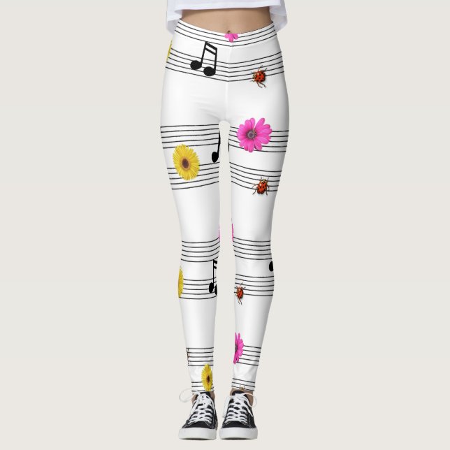 Leggings Légendes de notes musicales (Devant)