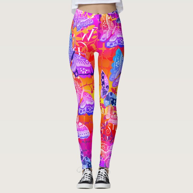 Leggings Légendes de papillon Boho Sunny (Devant)