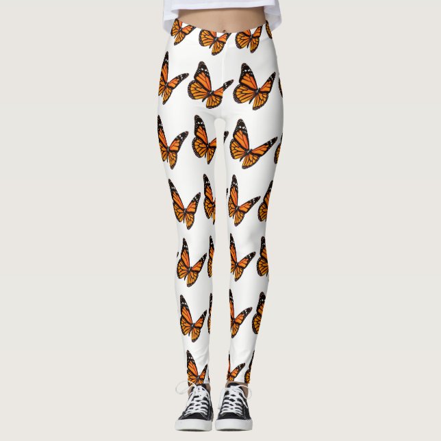 Leggings Légendes de papillon orange et noir du monarque (Devant)