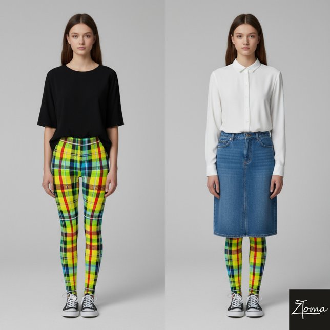 Leggings Légendes de perfection plaid (Créateur téléchargé)
